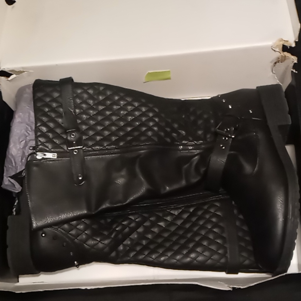 Size 12 Torrid Black Biker Boots